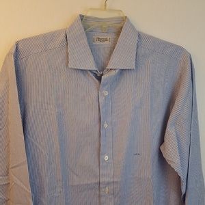 Charvet Blue White Striped Bespoke Custom Shirt
